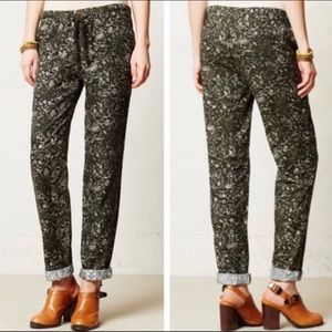 Anthropologie Hei Hei Green Cargo Floral Pants